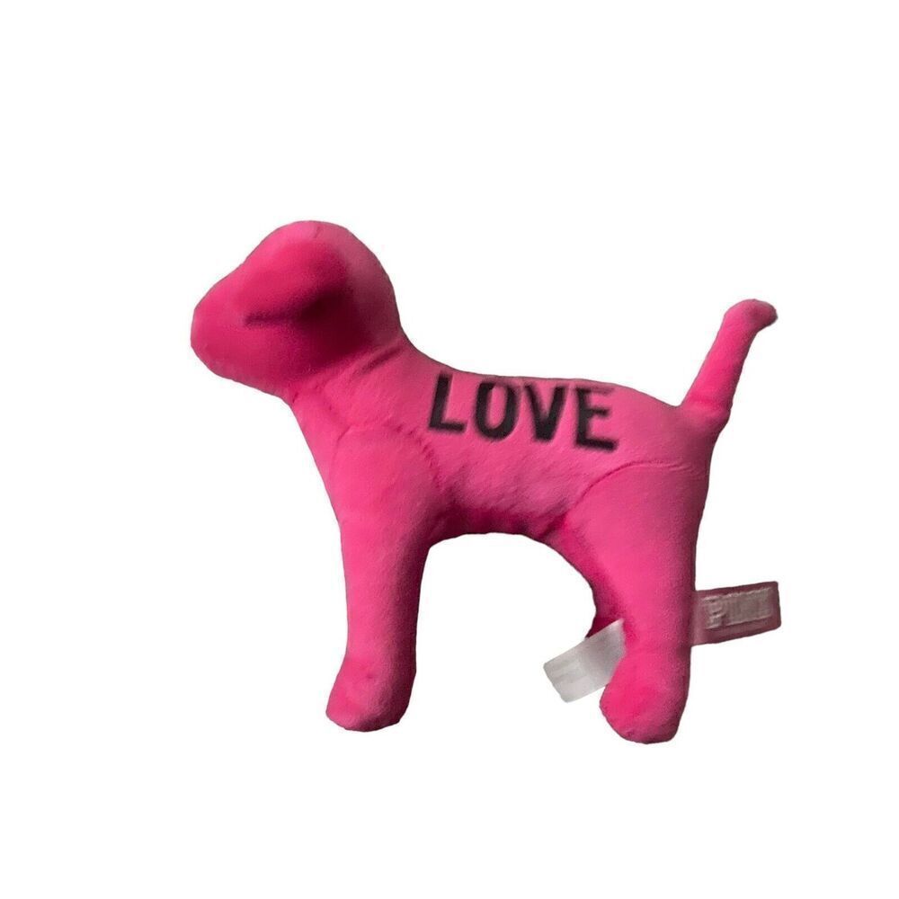 Victoria Secret Pink Plush Dog, Hot Pink 6”